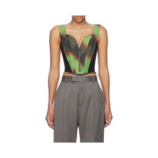 Vivienne Westwood Pattern-Printed Zipped Corset Top