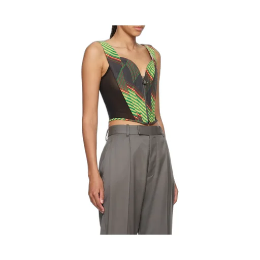 Vivienne Westwood Pattern-Printed Zipped Corset Top