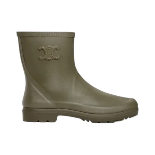 Mid Celine Rain Boots In Natural Rubber