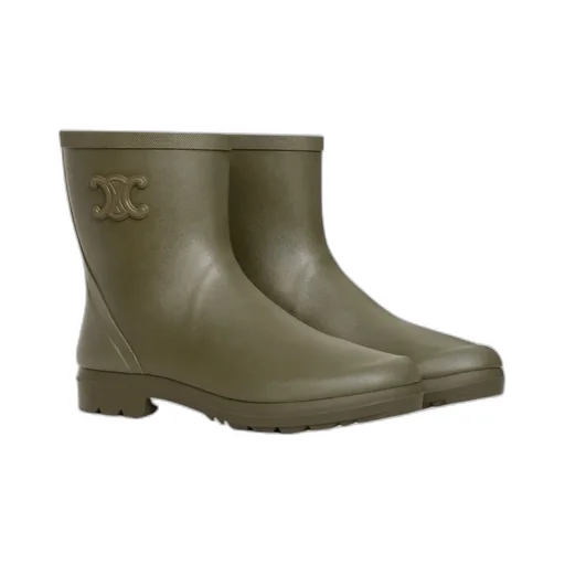 Mid Celine Rain Boots In Natural Rubber