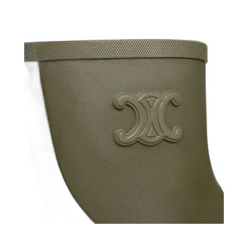 Mid Celine Rain Boots In Natural Rubber