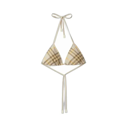 Burberry Check-Printed Halterneck Bikini Top