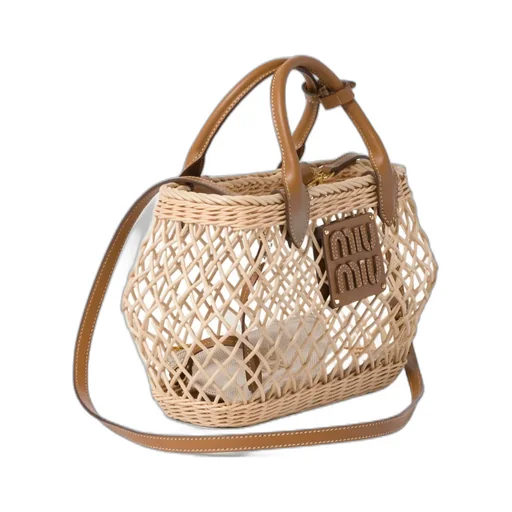 Miu Miu Logo-Appliqué Interwoven Top Handle Bag