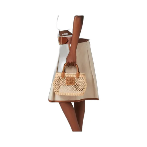 Miu Miu Logo-Appliqué Interwoven Top Handle Bag