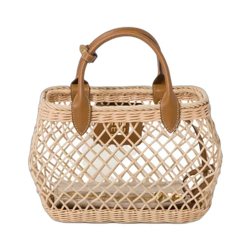 Miu Miu Logo-Appliqué Interwoven Top Handle Bag