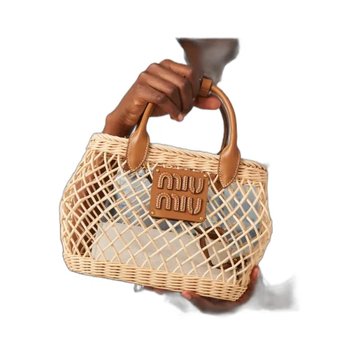 Miu Miu Logo-Appliqué Interwoven Top Handle Bag