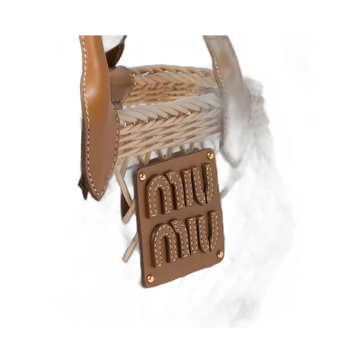 Miu Miu Logo-Appliqué Interwoven Top Handle Bag