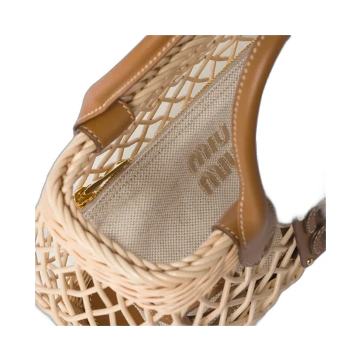 Miu Miu Logo-Appliqué Interwoven Top Handle Bag