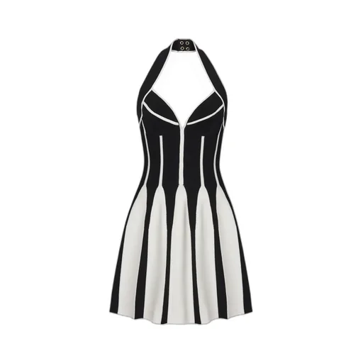 Balmain Halterneck Flared Mini Dress
