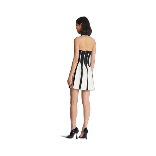 Balmain Halterneck Flared Mini Dress
