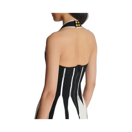 Balmain Halterneck Flared Mini Dress