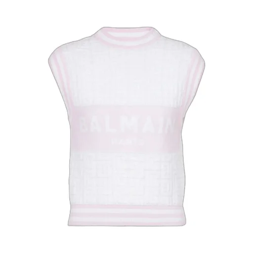 Balmain Logo Monogrammed Sleeveless Vest