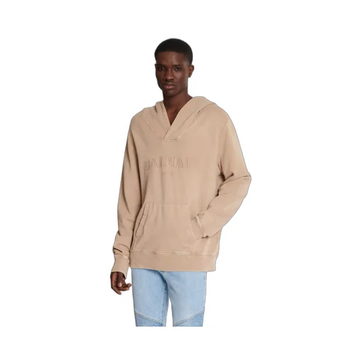 Balmain Logo Embroidered Hooded Sweatshirt