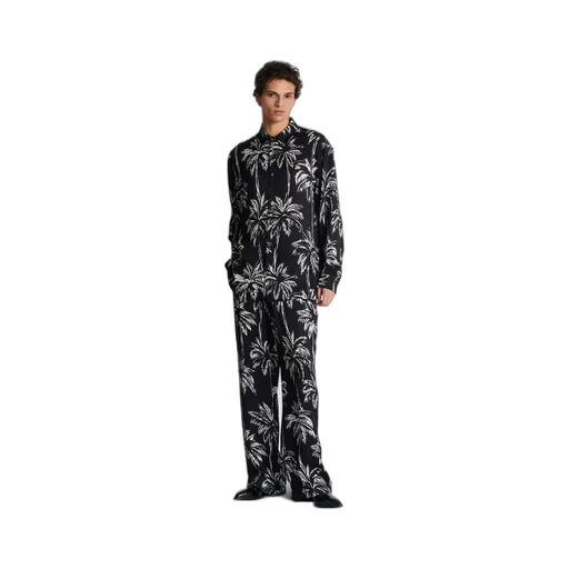 Balmain Palm Print Satin Pyjama Trousers