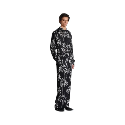 Balmain Palm Print Satin Pyjama Trousers