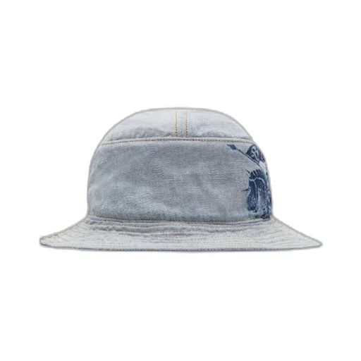 Logo-Print Denim Bucket Hat