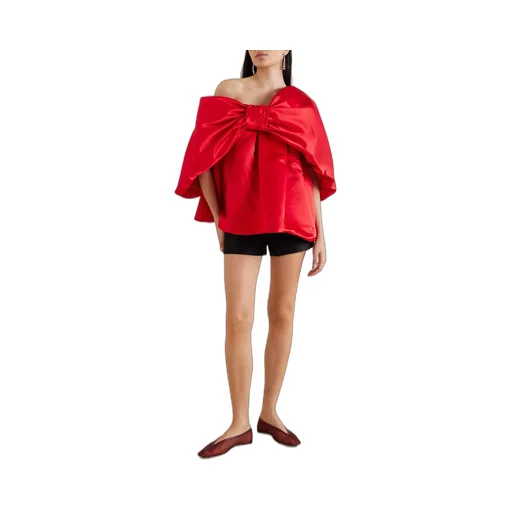Oversized Bow Satin Top