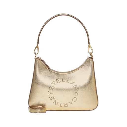 Stella Mccartney Logo Detailed Metallic Shoulder Bag