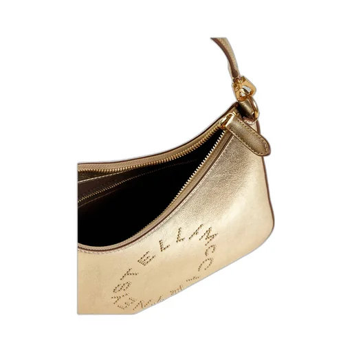 Stella Mccartney Logo Detailed Metallic Shoulder Bag
