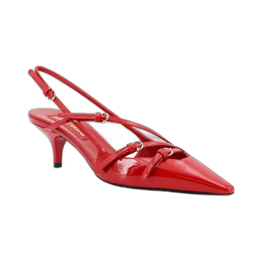 55Mm Patent Slingback Pumps