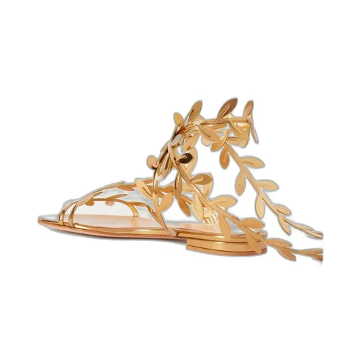 Leaf Shape Detail Flat Sandals