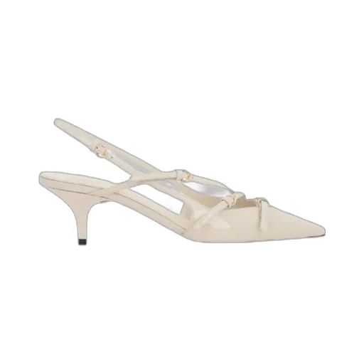 Buckled Patent Slingback Pumps