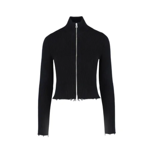 Mm6 Maison Margiela Ribbed-Knit Zipped Cardigan