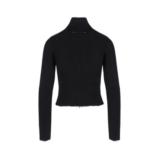 Mm6 Maison Margiela Ribbed-Knit Zipped Cardigan