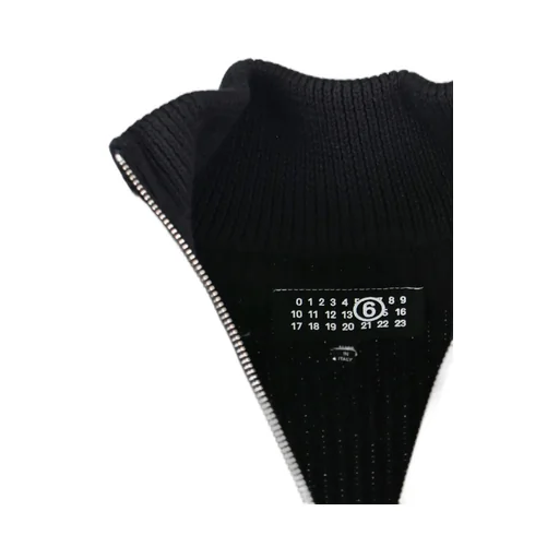 Mm6 Maison Margiela Ribbed-Knit Zipped Cardigan