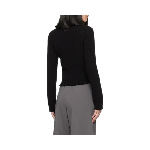 Mm6 Maison Margiela Ribbed-Knit Zipped Cardigan
