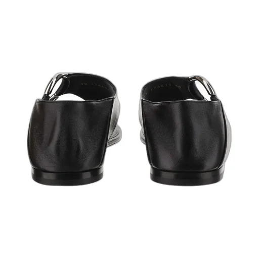 Ring Leather Flat Sandals