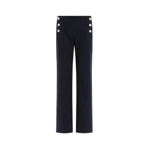 Ines De La Fressange Pinstripe Wide Leg Pants