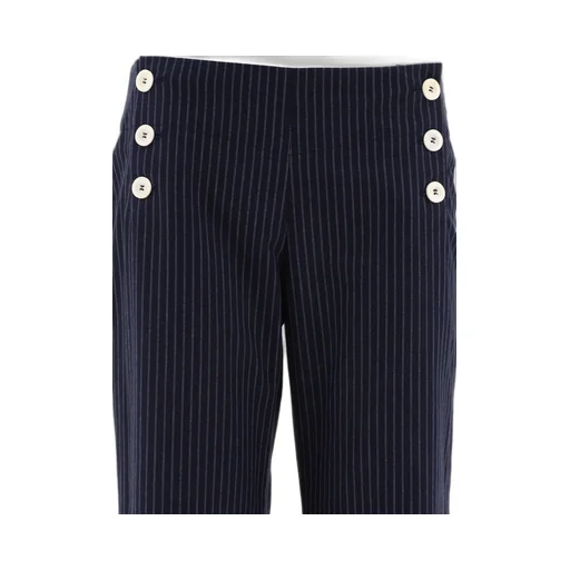 Ines De La Fressange Pinstripe Wide Leg Pants