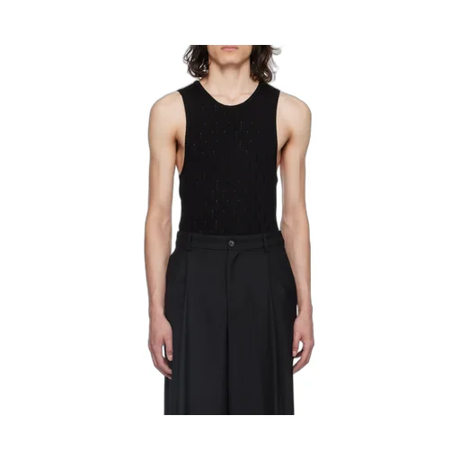 Round Collar Drawn-Down Vest