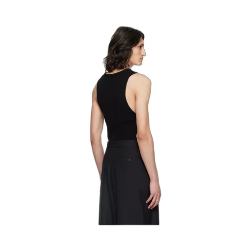 Round Collar Drawn-Down Vest