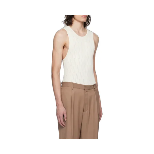 Round Collar Drawn-Down Vest
