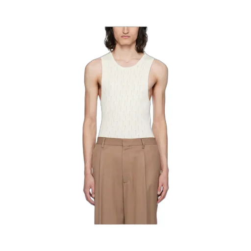Round Collar Drawn-Down Vest