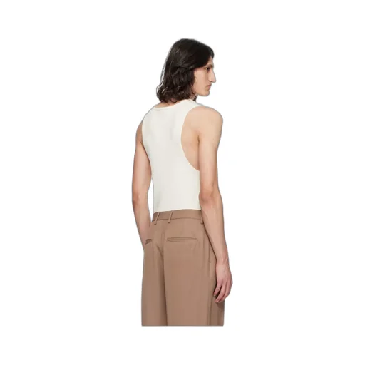 Round Collar Drawn-Down Vest