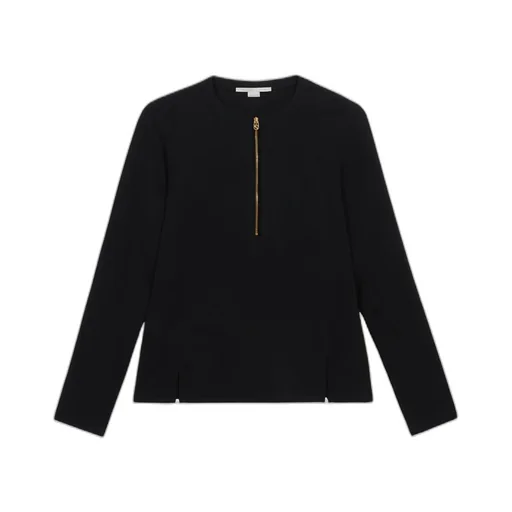 Double-Slit Zipper Shirt With Hem