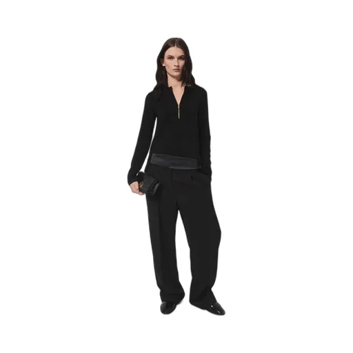 Double-Slit Zipper Shirt With Hem