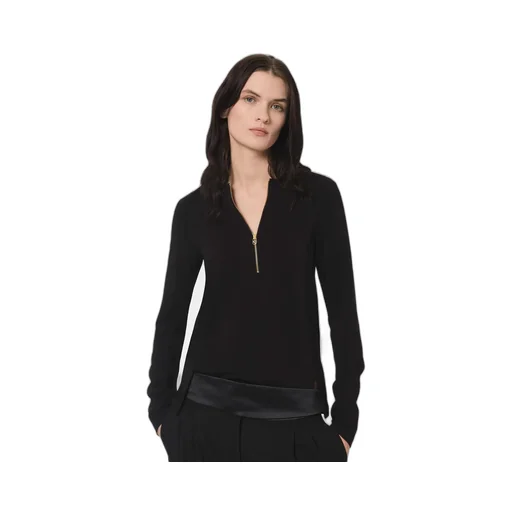 Double-Slit Zipper Shirt With Hem