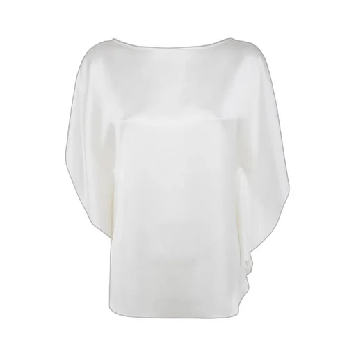 Boat-Neck Satin Blouse