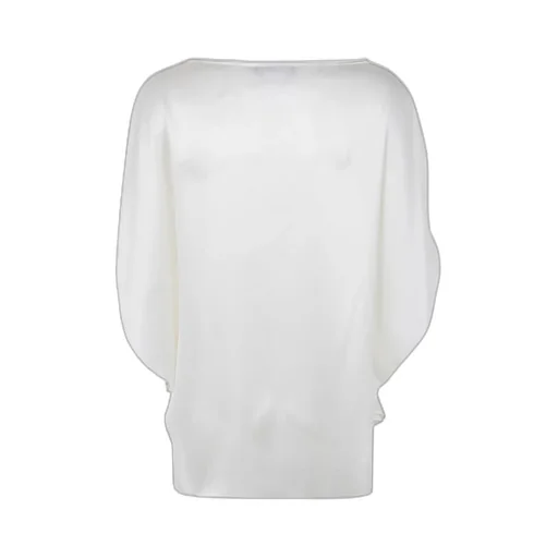 Boat-Neck Satin Blouse