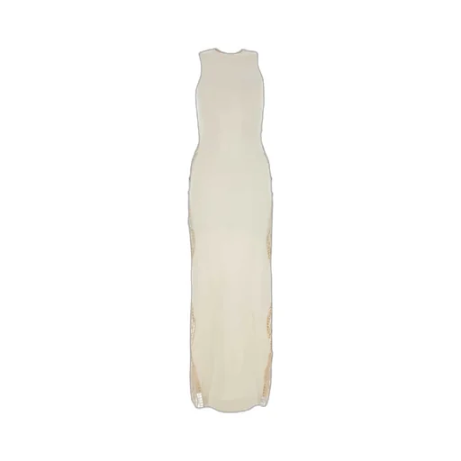 Jil Sander Lace-Panel Crewneck Sleeveless Dress