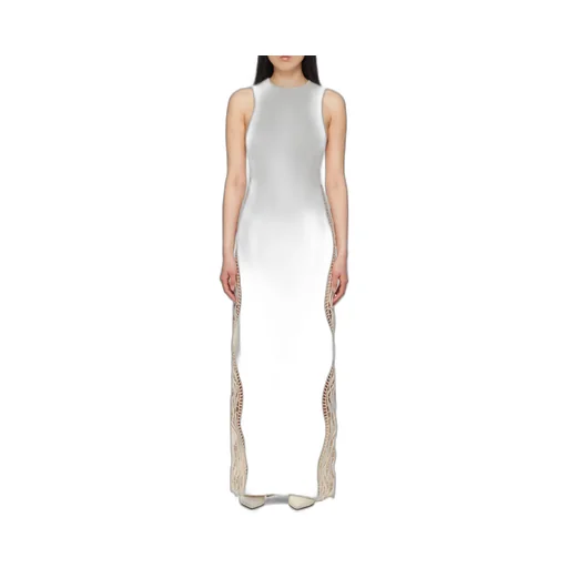 Jil Sander Lace-Panel Crewneck Sleeveless Dress