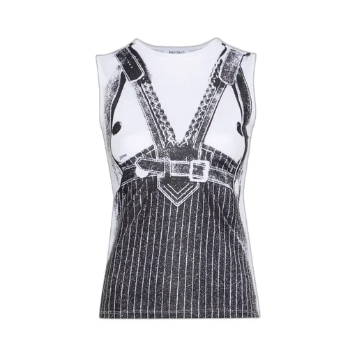 Vest-Print Sleeveless Top