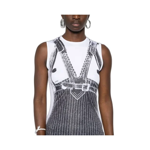 Vest-Print Sleeveless Top