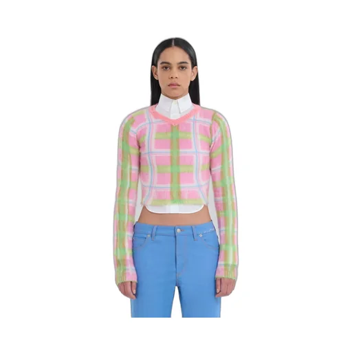 Check-Print Brushed-Finish Jumper