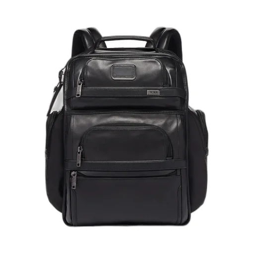 Brief Pack Leather Multi-Pocket Backpack