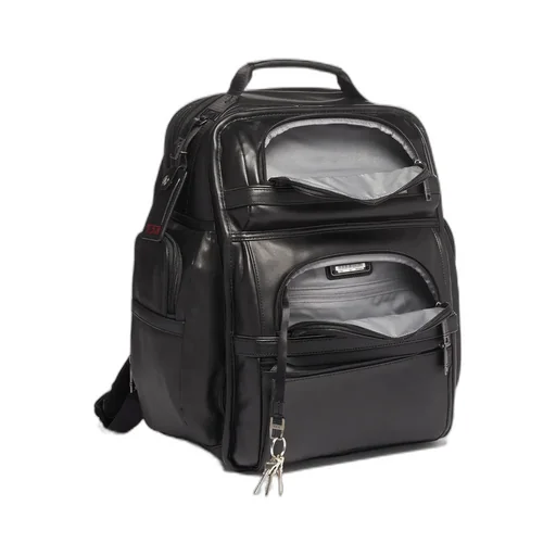 Brief Pack Leather Multi-Pocket Backpack